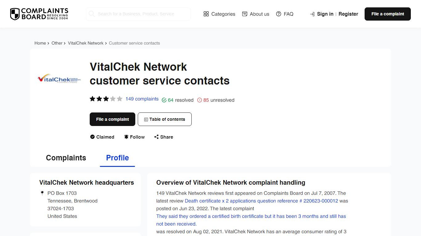 VitalChek Network Contact Number, Email, Support, Information